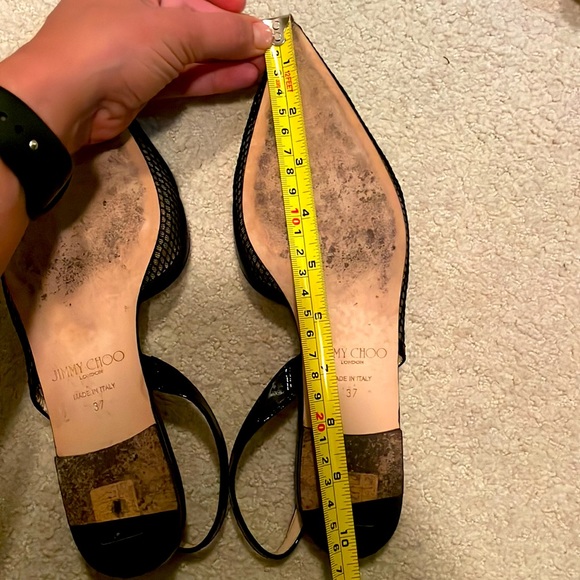 Jimmy Choo Fetto Point Toe Black Patent Leather & Mesh Flat - Picture 16 of 16